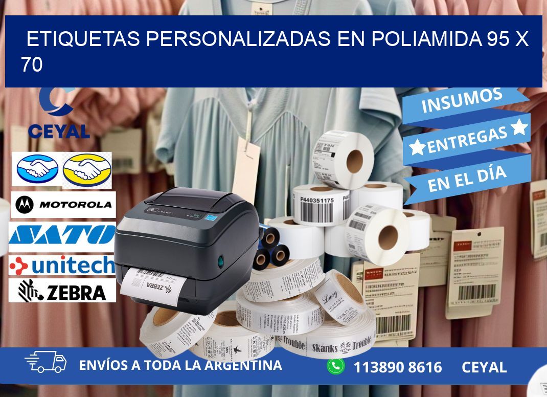 ETIQUETAS PERSONALIZADAS EN POLIAMIDA 95 x 70