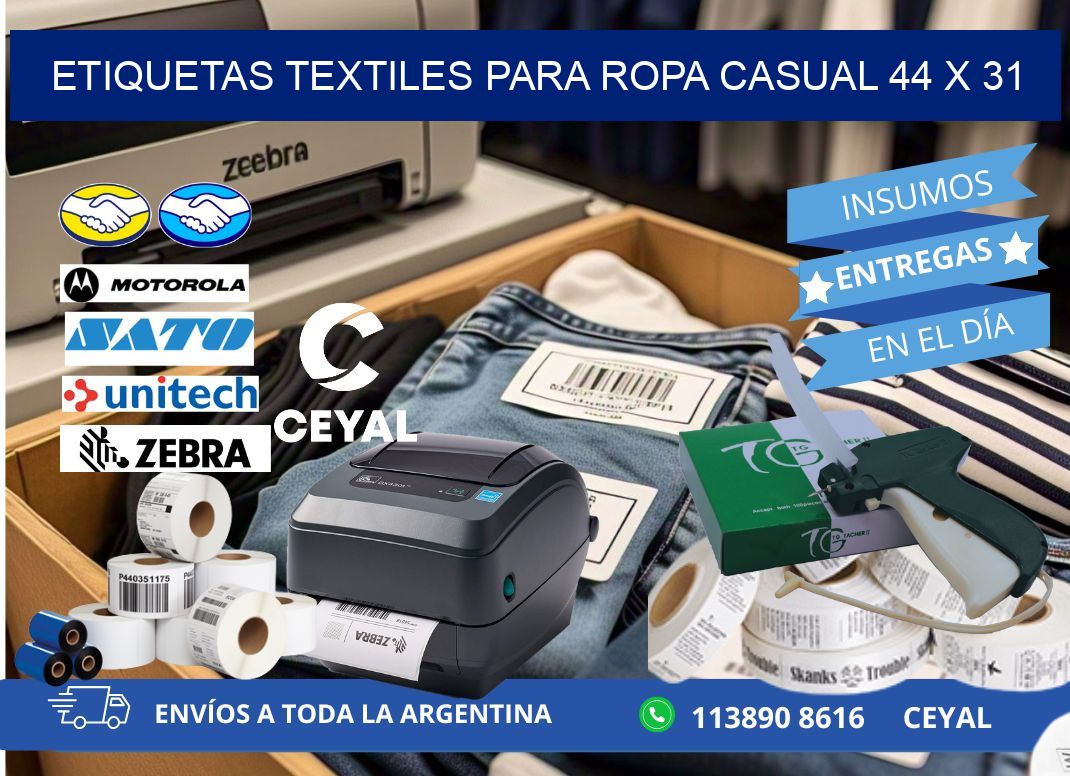 ETIQUETAS TEXTILES PARA ROPA CASUAL 44 x 31