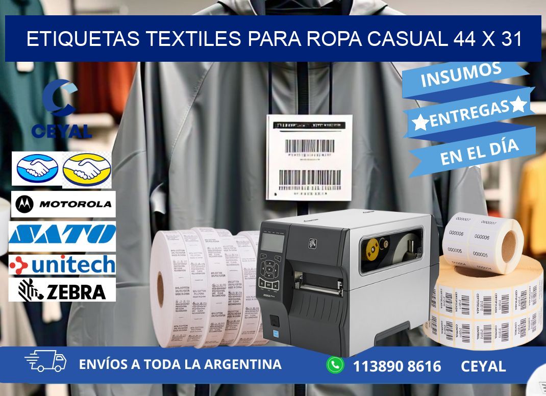 ETIQUETAS TEXTILES PARA ROPA CASUAL 44 x 31