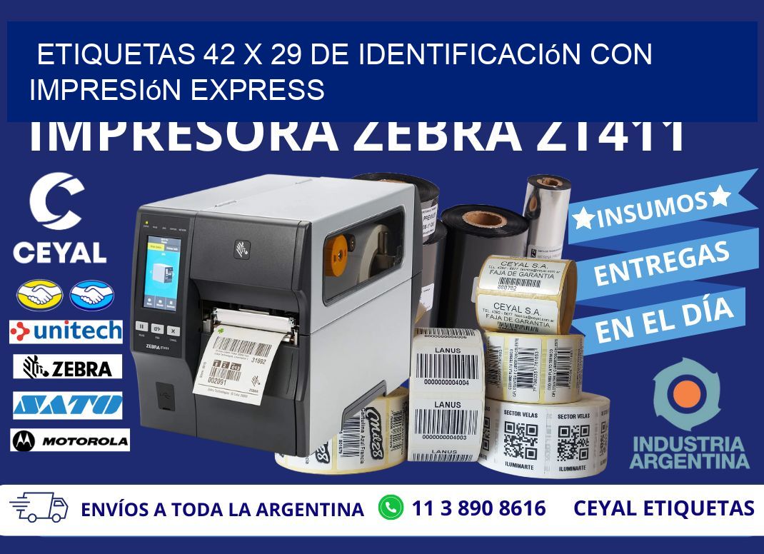 Etiquetas 42 x 29 de Identificación con Impresión Express