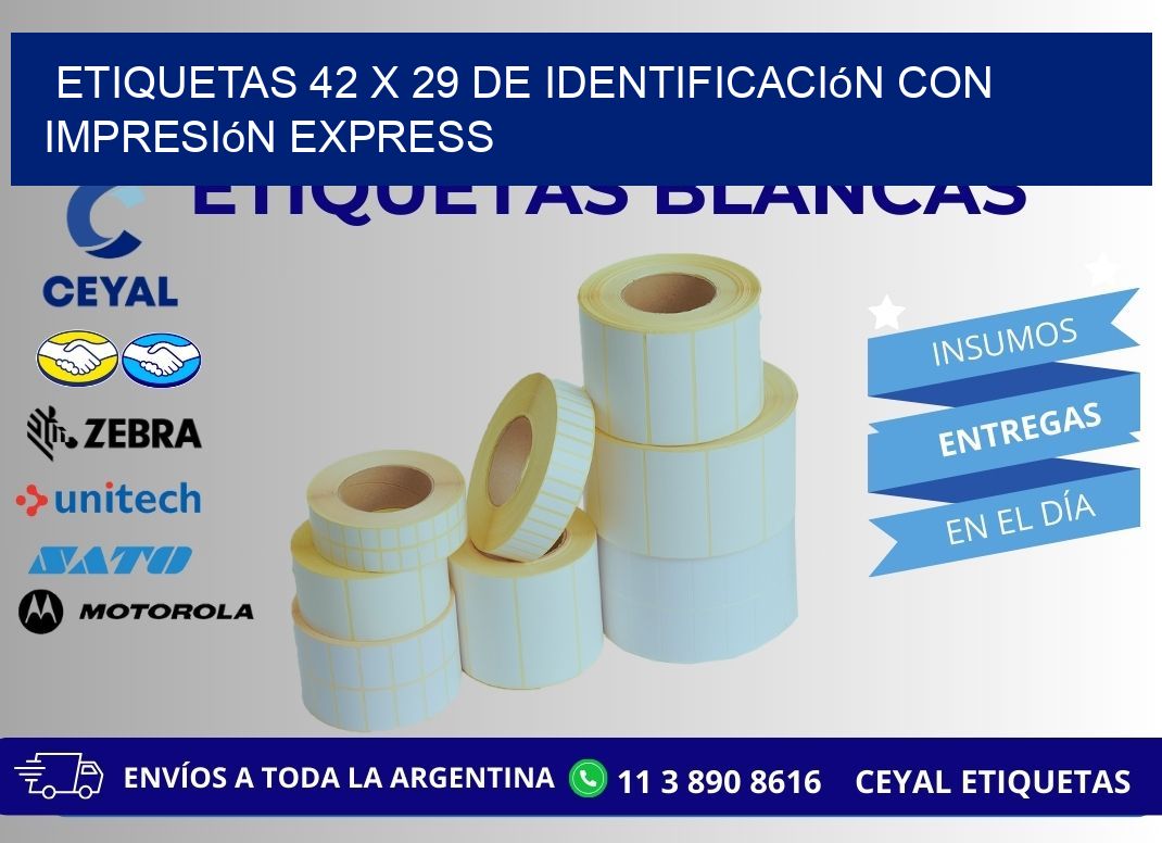 Etiquetas 42 x 29 de Identificación con Impresión Express