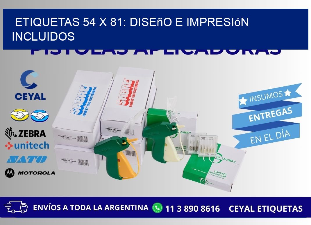 Etiquetas 54 x 81: Diseño e Impresión Incluidos