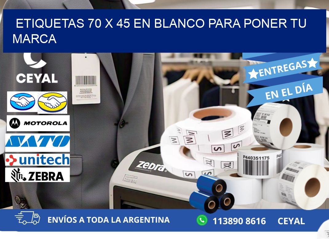 Etiquetas 70 x 45 en blanco para poner tu marca