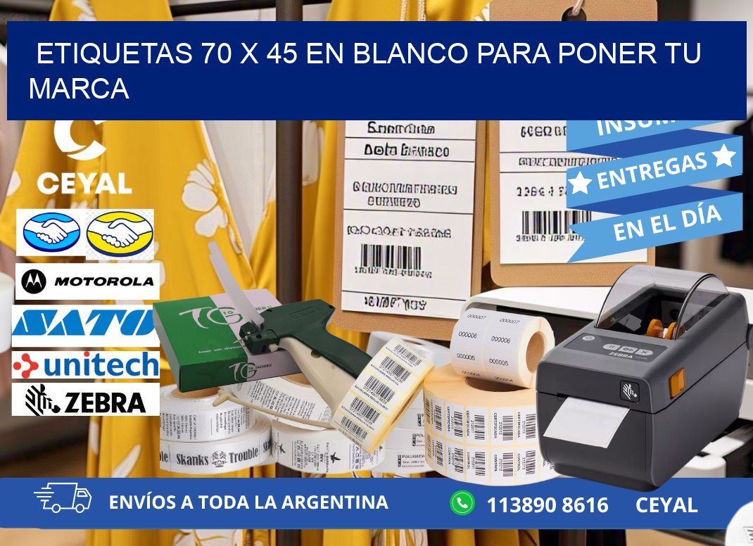 Etiquetas 70 x 45 en blanco para poner tu marca