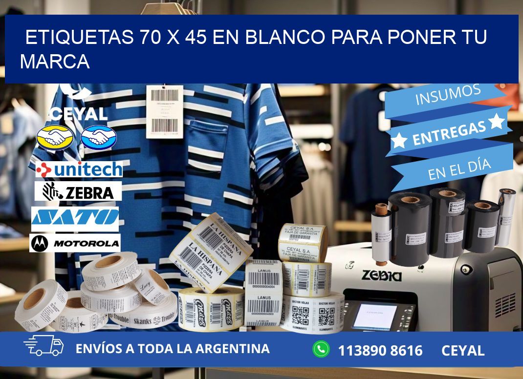 Etiquetas 70 x 45 en blanco para poner tu marca