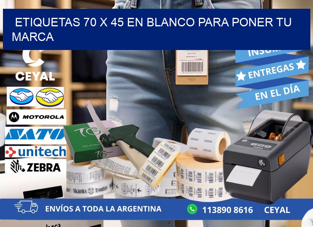 Etiquetas 70 x 45 en blanco para poner tu marca
