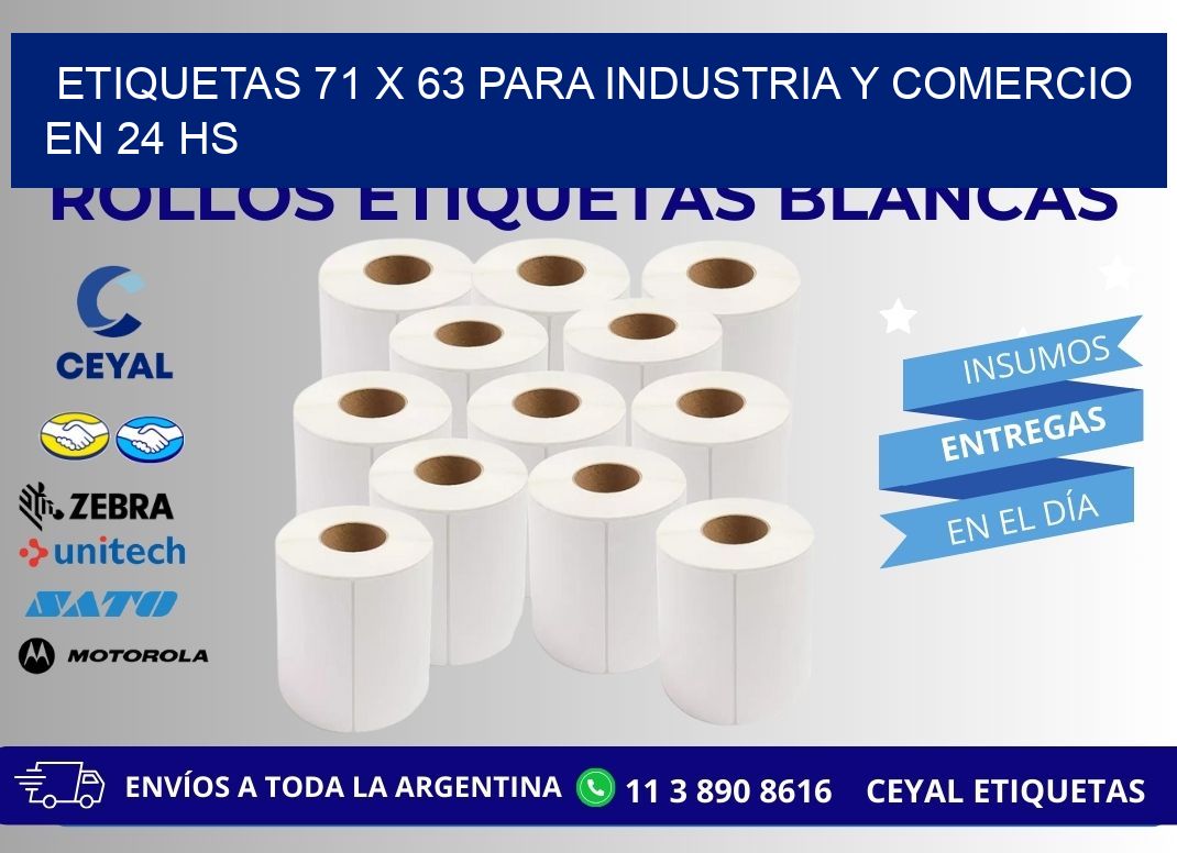 Etiquetas 71 x 63 para Industria y Comercio en 24 hs