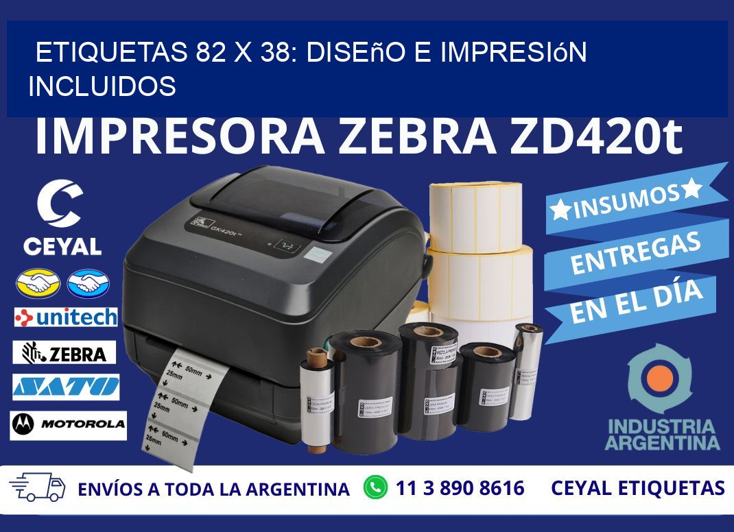 Etiquetas 82 x 38: Diseño e Impresión Incluidos