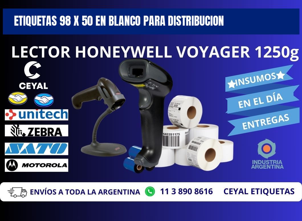 Etiquetas 98 x 50 en blanco para distribucion