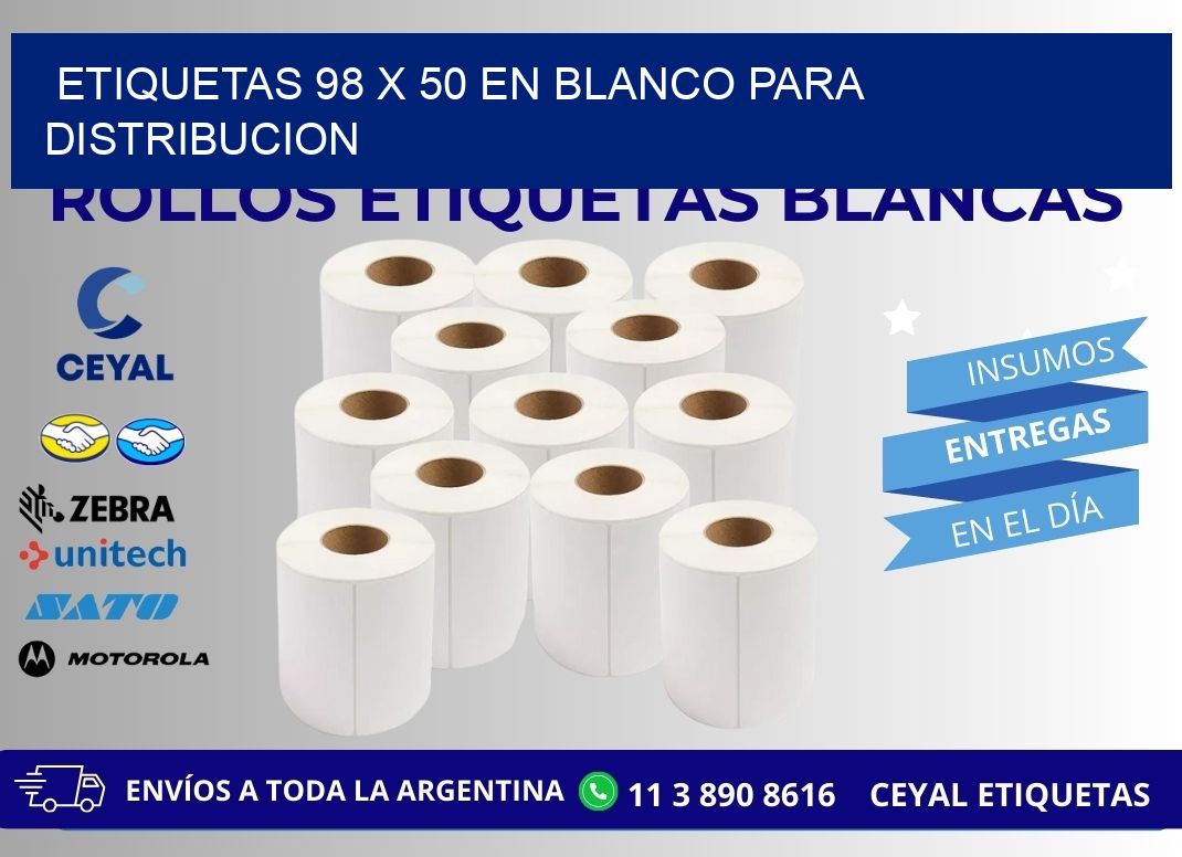 Etiquetas 98 x 50 en blanco para distribucion
