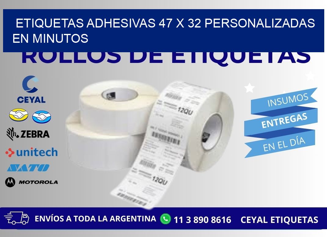 Etiquetas Adhesivas 47 x 32 Personalizadas en Minutos