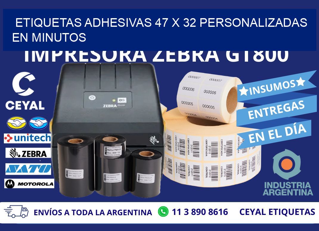 Etiquetas Adhesivas 47 x 32 Personalizadas en Minutos