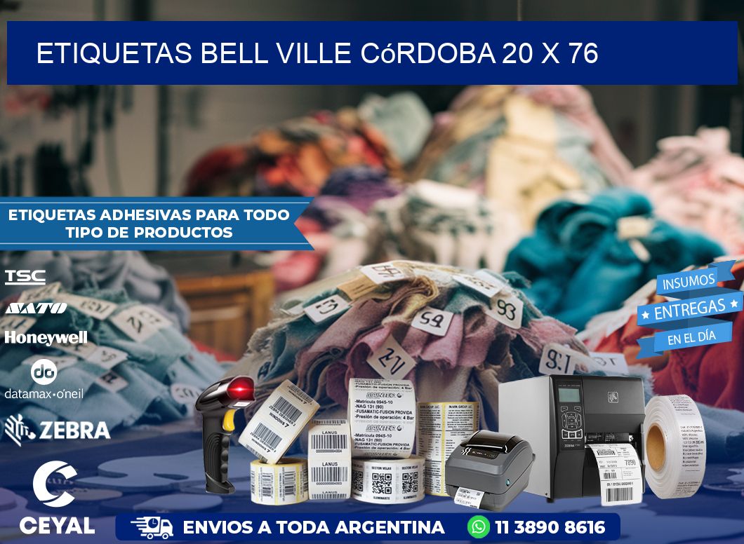 Etiquetas Bell Ville Córdoba 20 x 76
