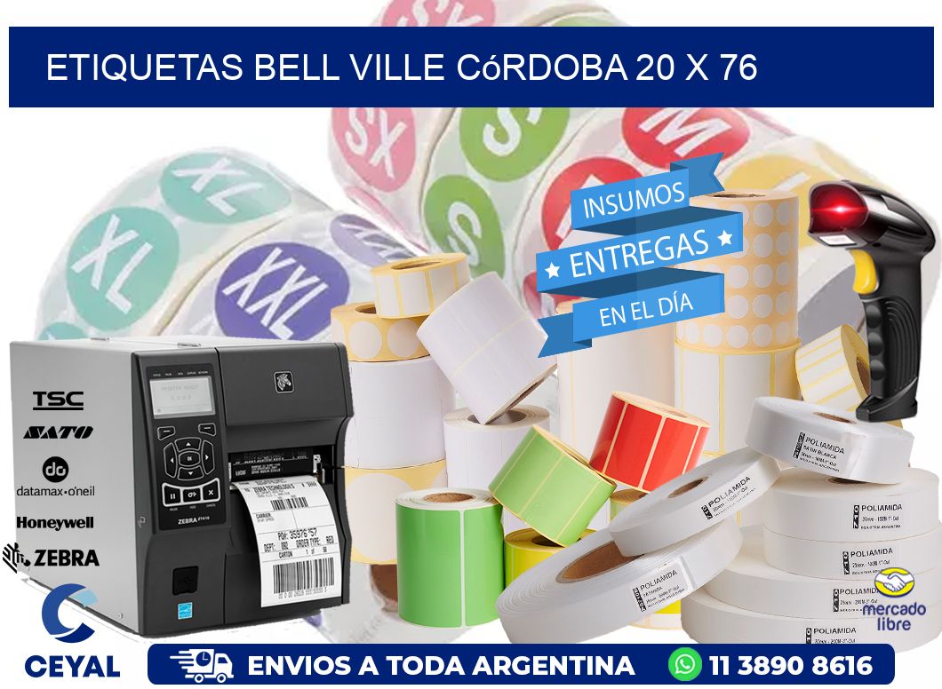 Etiquetas Bell Ville Córdoba 20 x 76