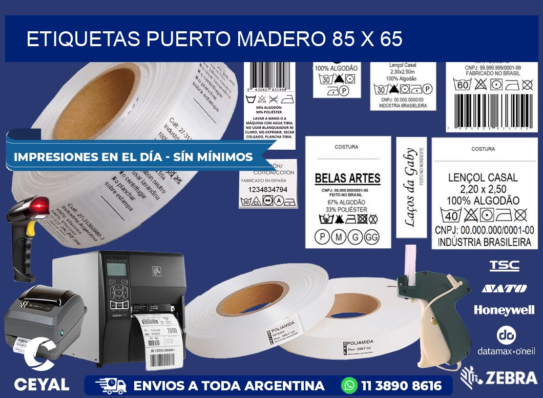 Etiquetas Puerto Madero 85 x 65