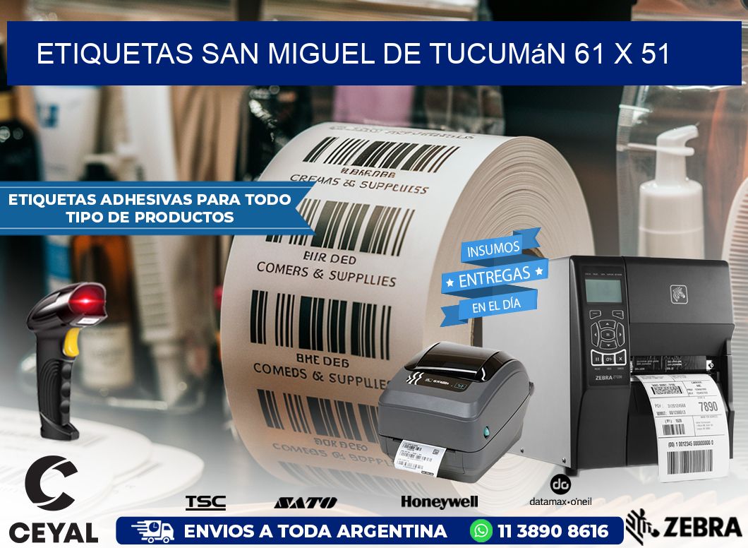Etiquetas San Miguel de Tucumán 61 x 51