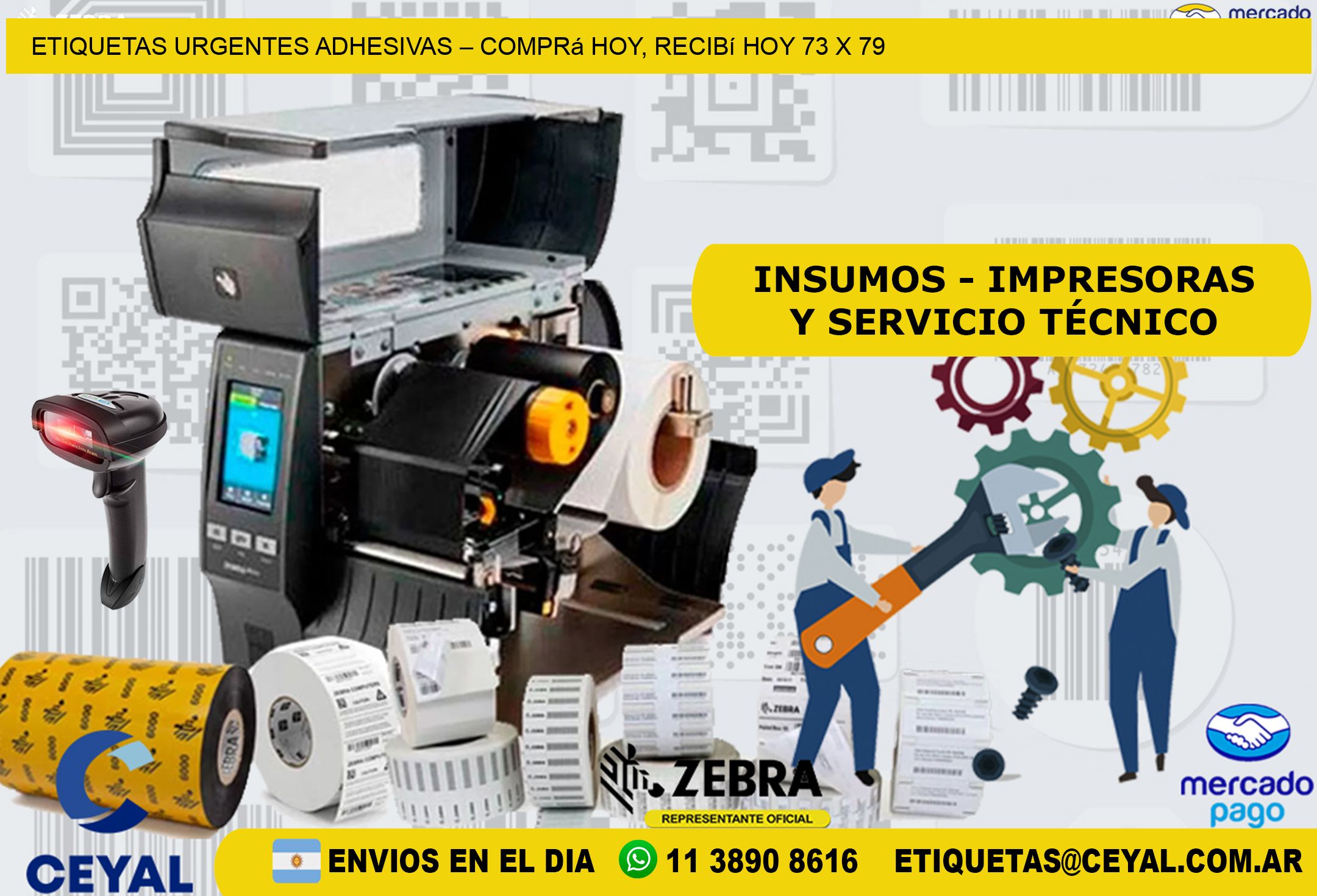 Etiquetas Urgentes Adhesivas – Comprá Hoy, Recibí Hoy 73 x 79