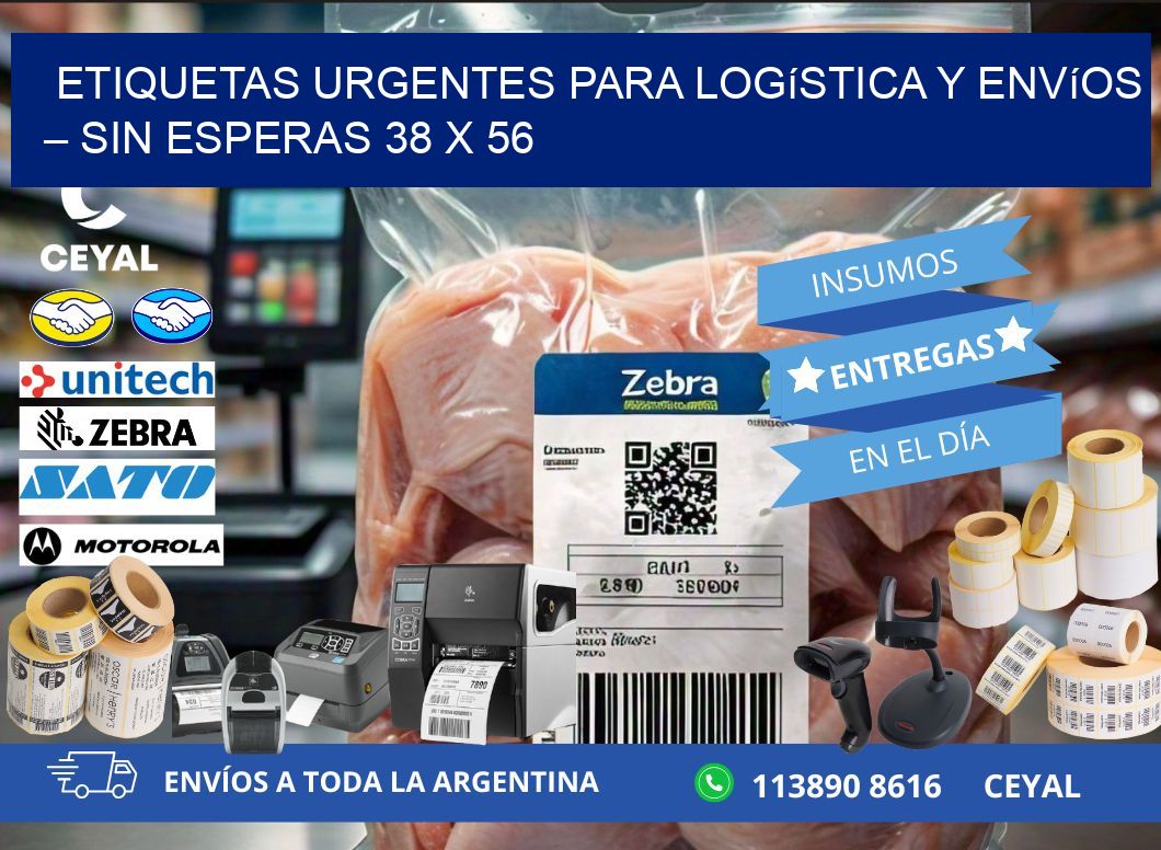 Etiquetas Urgentes para Logística y Envíos – Sin Esperas 38 x 56