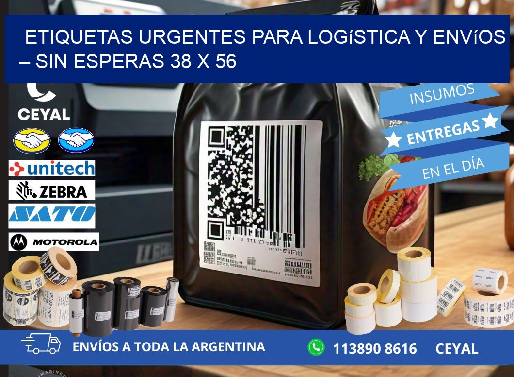 Etiquetas Urgentes para Logística y Envíos – Sin Esperas 38 x 56