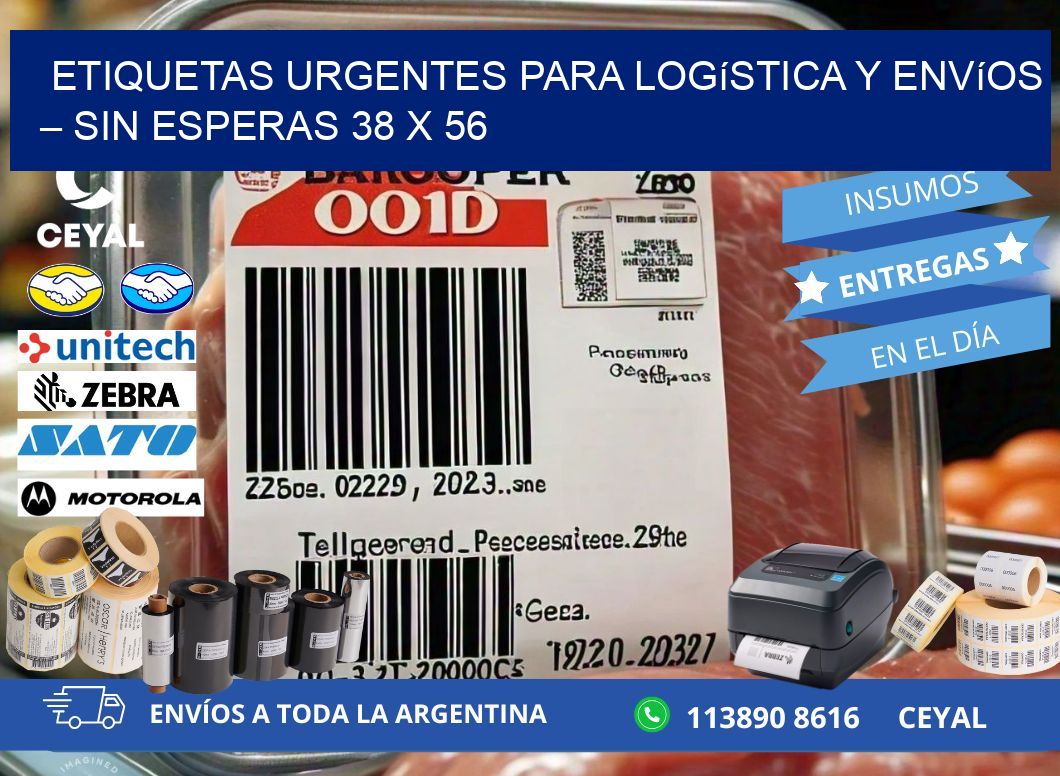 Etiquetas Urgentes para Logística y Envíos – Sin Esperas 38 x 56