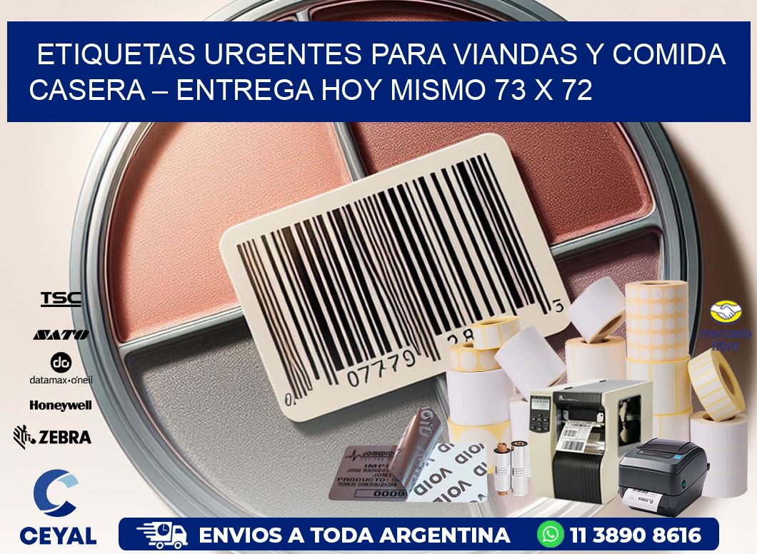 Etiquetas Urgentes para Viandas y Comida Casera – Entrega Hoy Mismo 73 x 72