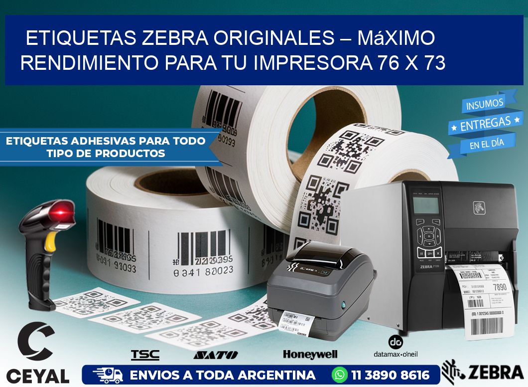 Etiquetas Zebra Originales – Máximo Rendimiento para tu Impresora 76 x 73