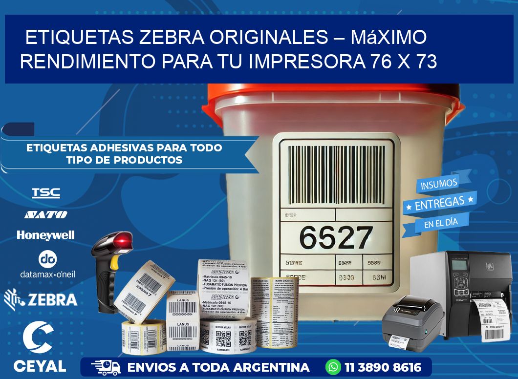 Etiquetas Zebra Originales – Máximo Rendimiento para tu Impresora 76 x 73