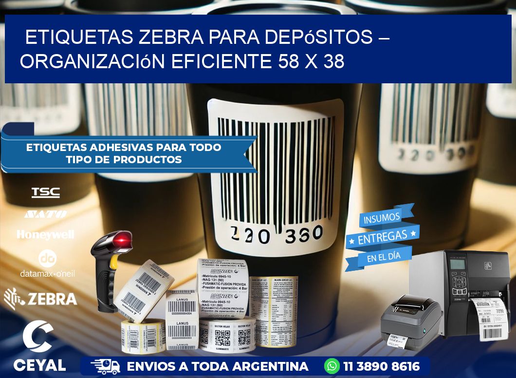 Etiquetas Zebra para Depósitos – Organización Eficiente 58 x 38