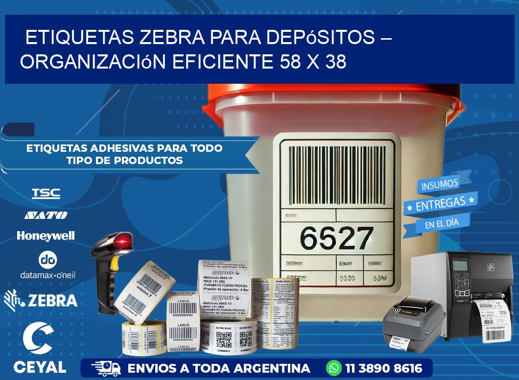 Etiquetas Zebra para Depósitos – Organización Eficiente 58 x 38