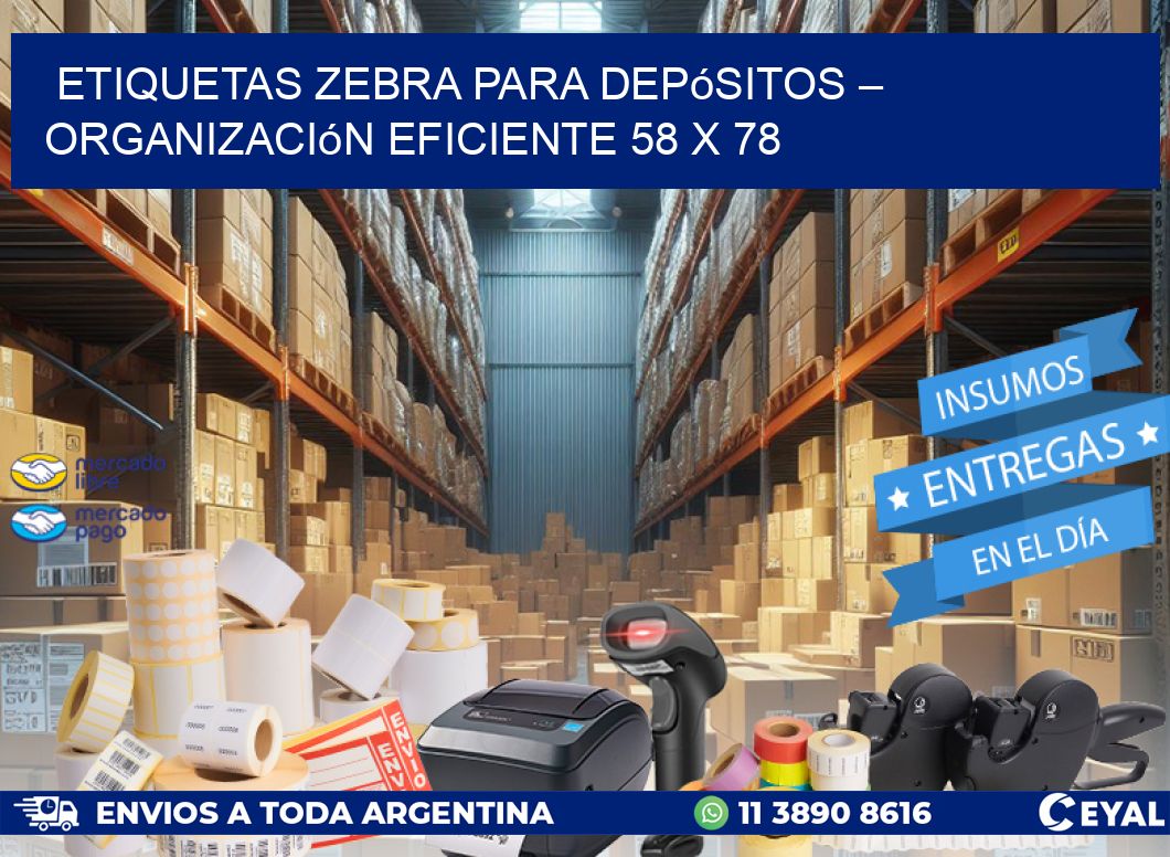 Etiquetas Zebra para Depósitos – Organización Eficiente 58 x 78