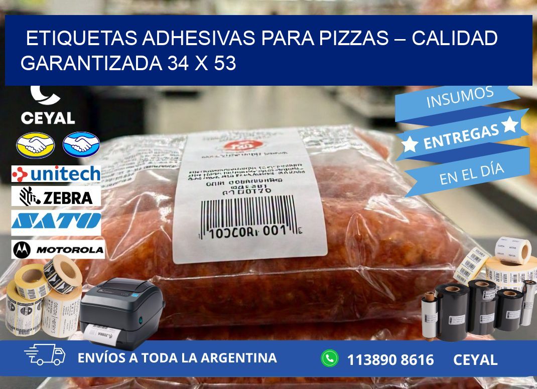 Etiquetas adhesivas para pizzas – Calidad garantizada 34 x 53