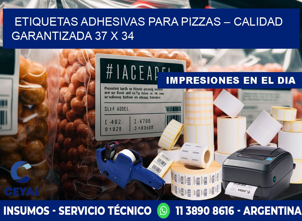 Etiquetas adhesivas para pizzas – Calidad garantizada 37 x 34