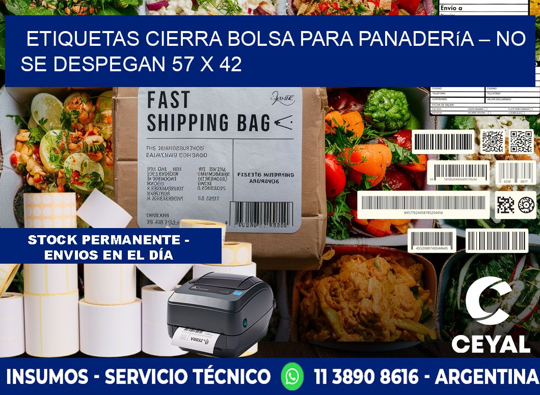 Etiquetas cierra bolsa para panadería – No se despegan 57 x 42