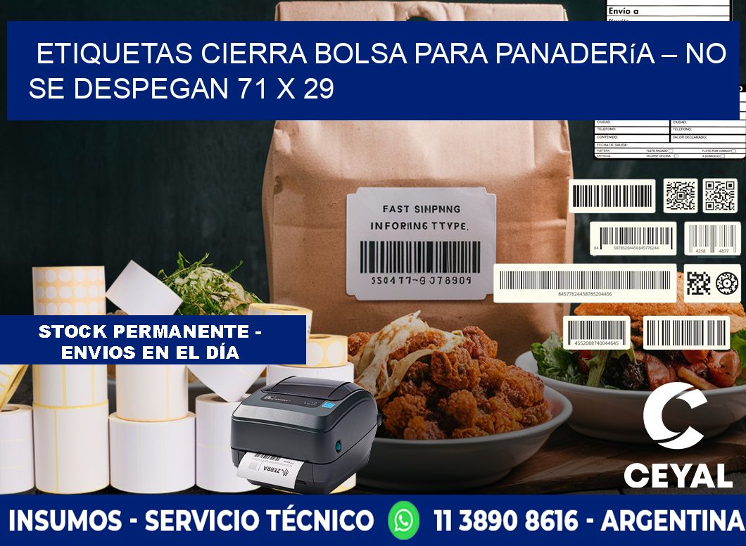 Etiquetas cierra bolsa para panadería – No se despegan 71 x 29