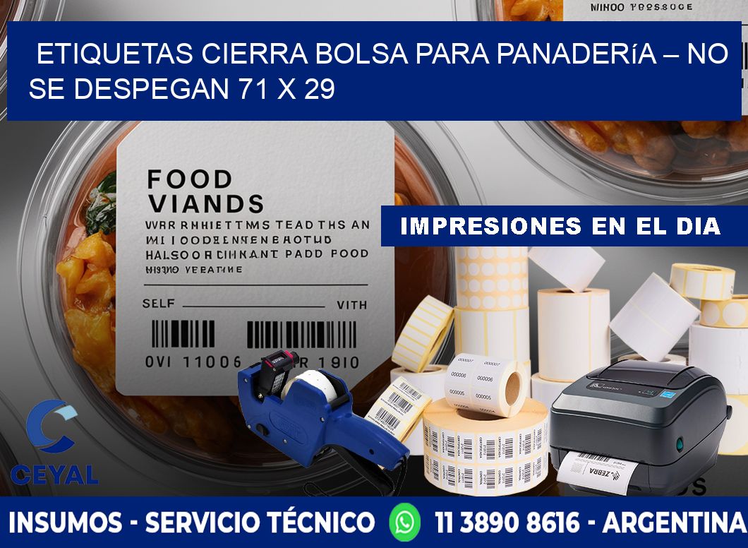 Etiquetas cierra bolsa para panadería – No se despegan 71 x 29