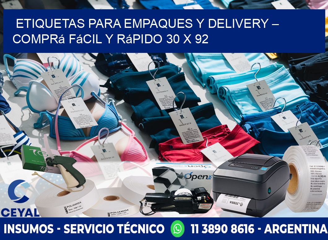 Etiquetas para Empaques y Delivery – Comprá Fácil y Rápido 30 x 92