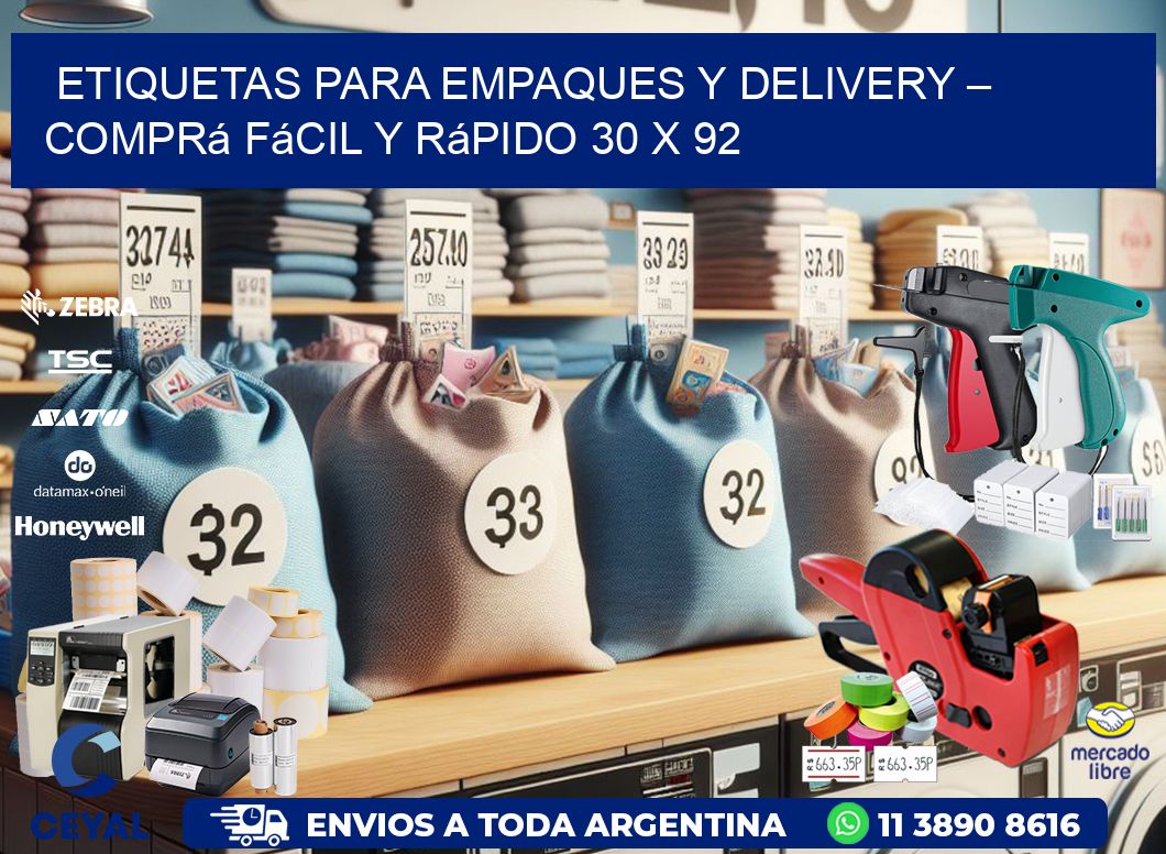 Etiquetas para Empaques y Delivery – Comprá Fácil y Rápido 30 x 92