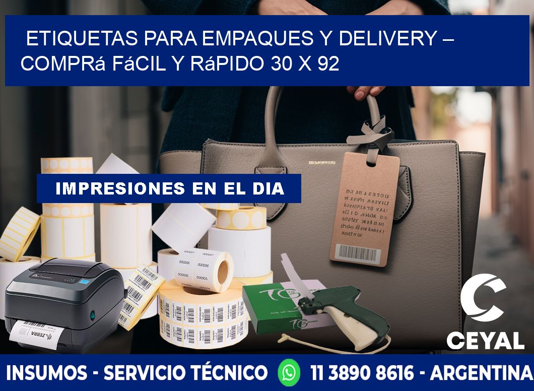 Etiquetas para Empaques y Delivery – Comprá Fácil y Rápido 30 x 92