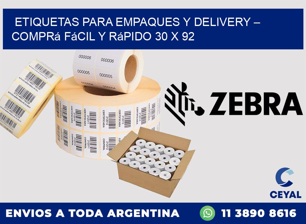 Etiquetas para Empaques y Delivery – Comprá Fácil y Rápido 30 x 92