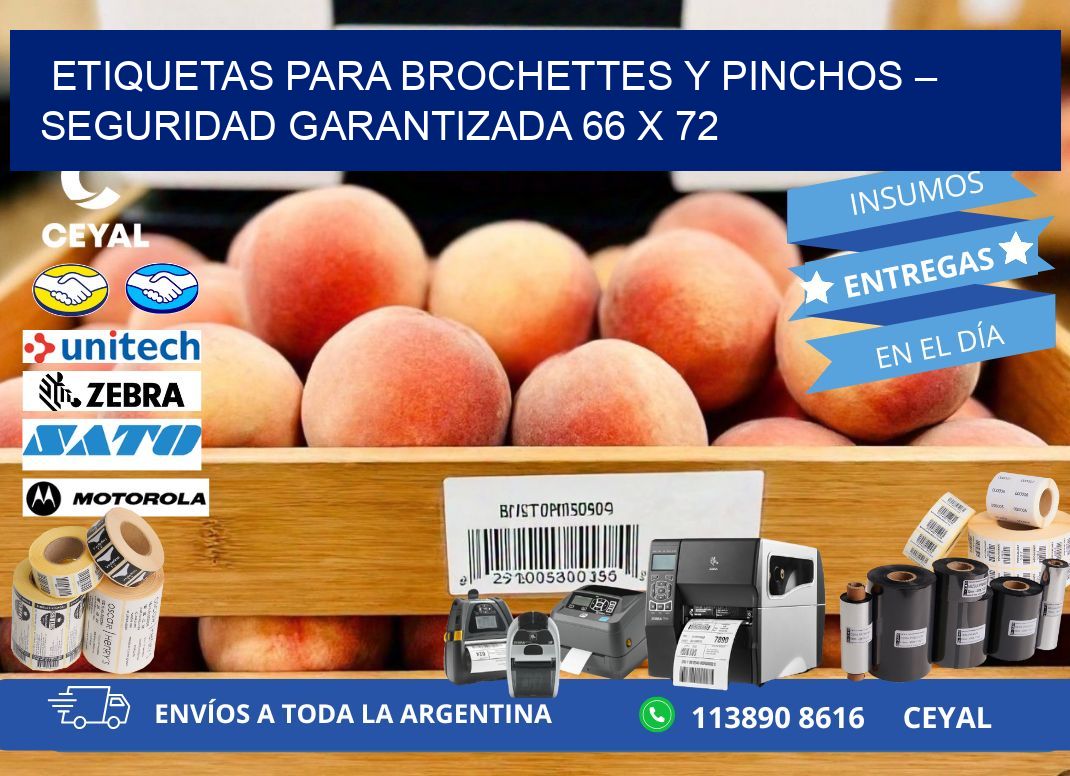 Etiquetas para brochettes y pinchos – Seguridad garantizada 66 x 72