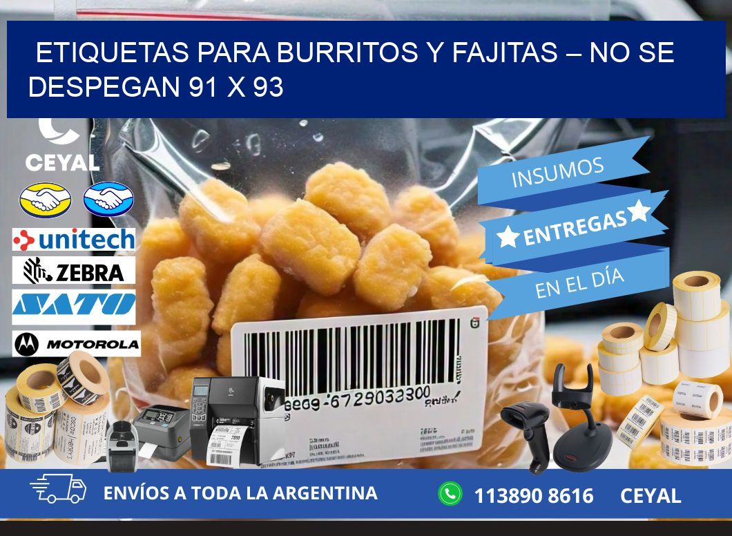 Etiquetas para burritos y fajitas – No se despegan 91 x 93