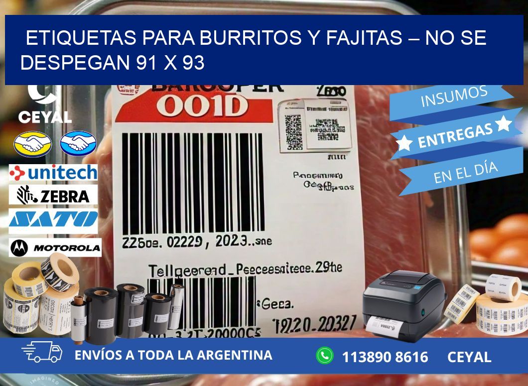 Etiquetas para burritos y fajitas – No se despegan 91 x 93