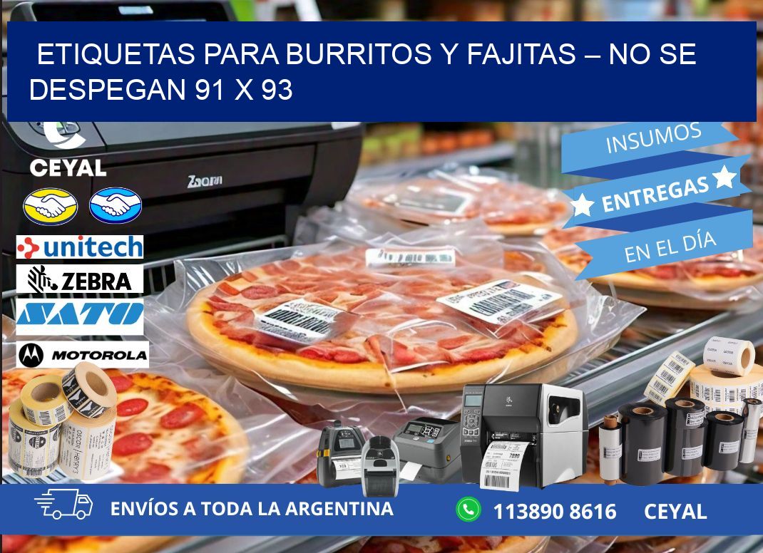 Etiquetas para burritos y fajitas – No se despegan 91 x 93