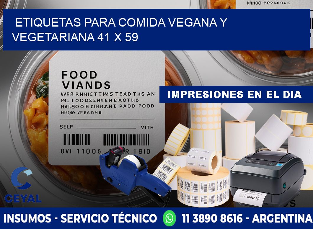 Etiquetas para comida vegana y vegetariana 41 x 59