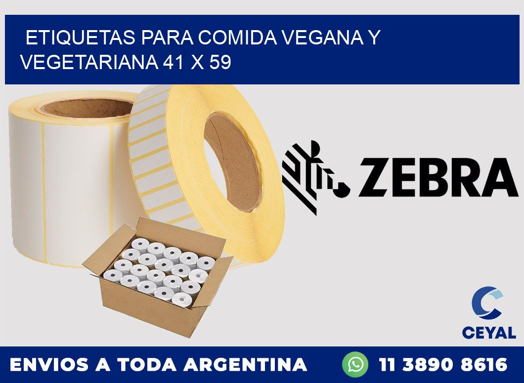 Etiquetas para comida vegana y vegetariana 41 x 59