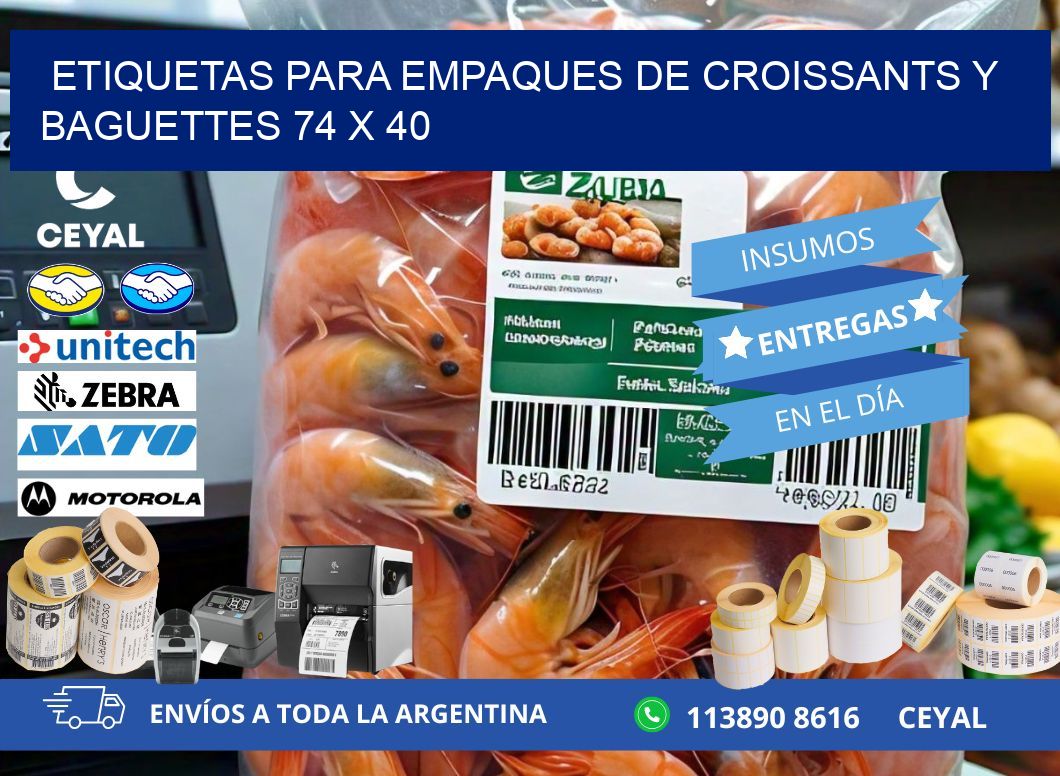 Etiquetas para empaques de croissants y baguettes 74 x 40