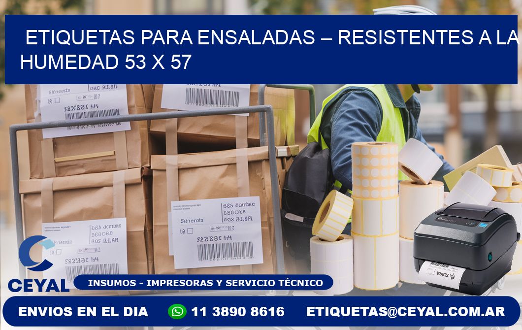 Etiquetas para ensaladas – Resistentes a la humedad 53 x 57