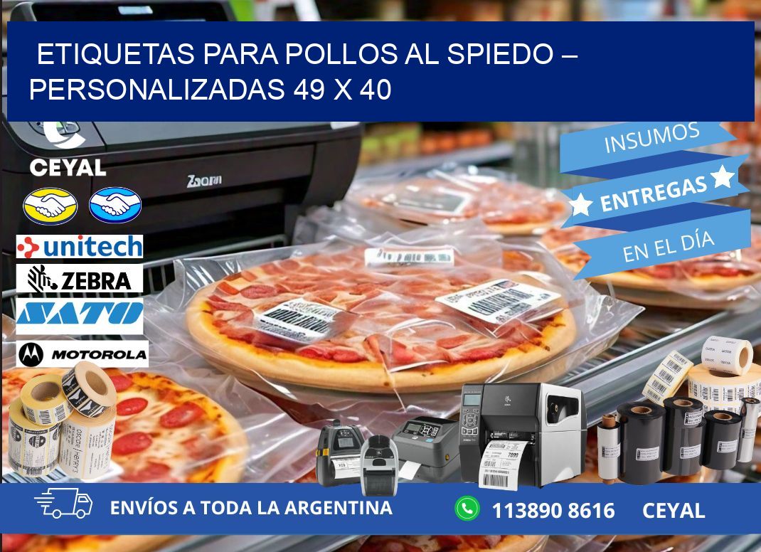 Etiquetas para pollos al spiedo – Personalizadas 49 x 40