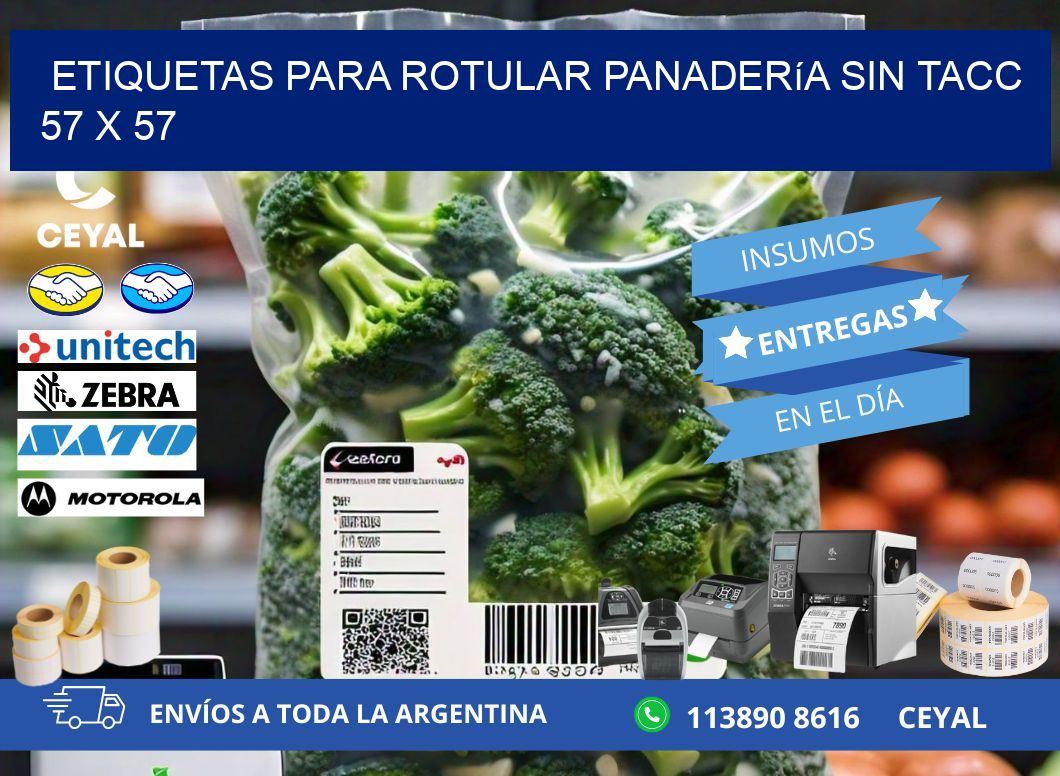 Etiquetas para rotular panadería sin TACC 57 x 57