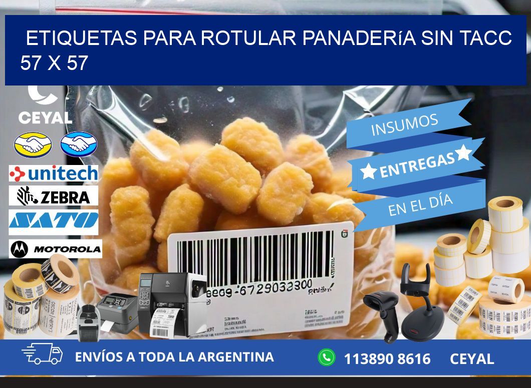 Etiquetas para rotular panadería sin TACC 57 x 57